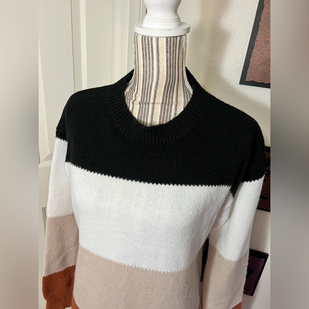 Josephine $57 Color Block Longsleeve knitted sweater Dress - Picture 7 of 9